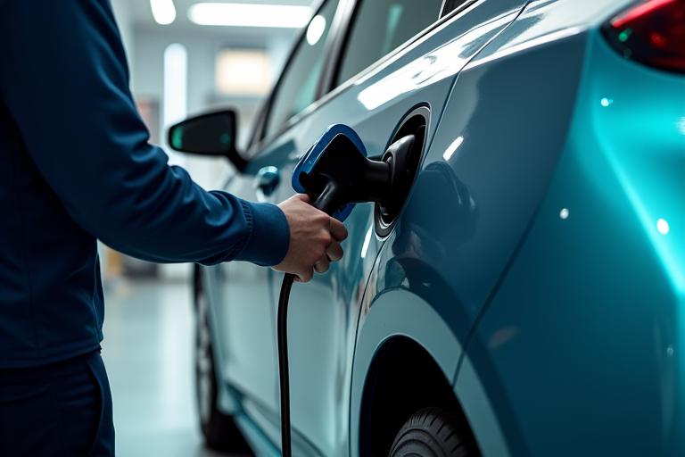 Nettoyage d'un véhicule électrique avec des produits spécifiques